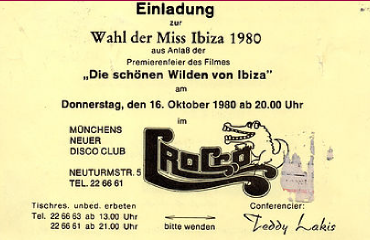 1980 Miss Ibiza Einladung