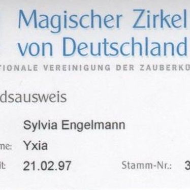 Mitgliedauswies - Magischer Zirkel von Deutschland e.V. 1997